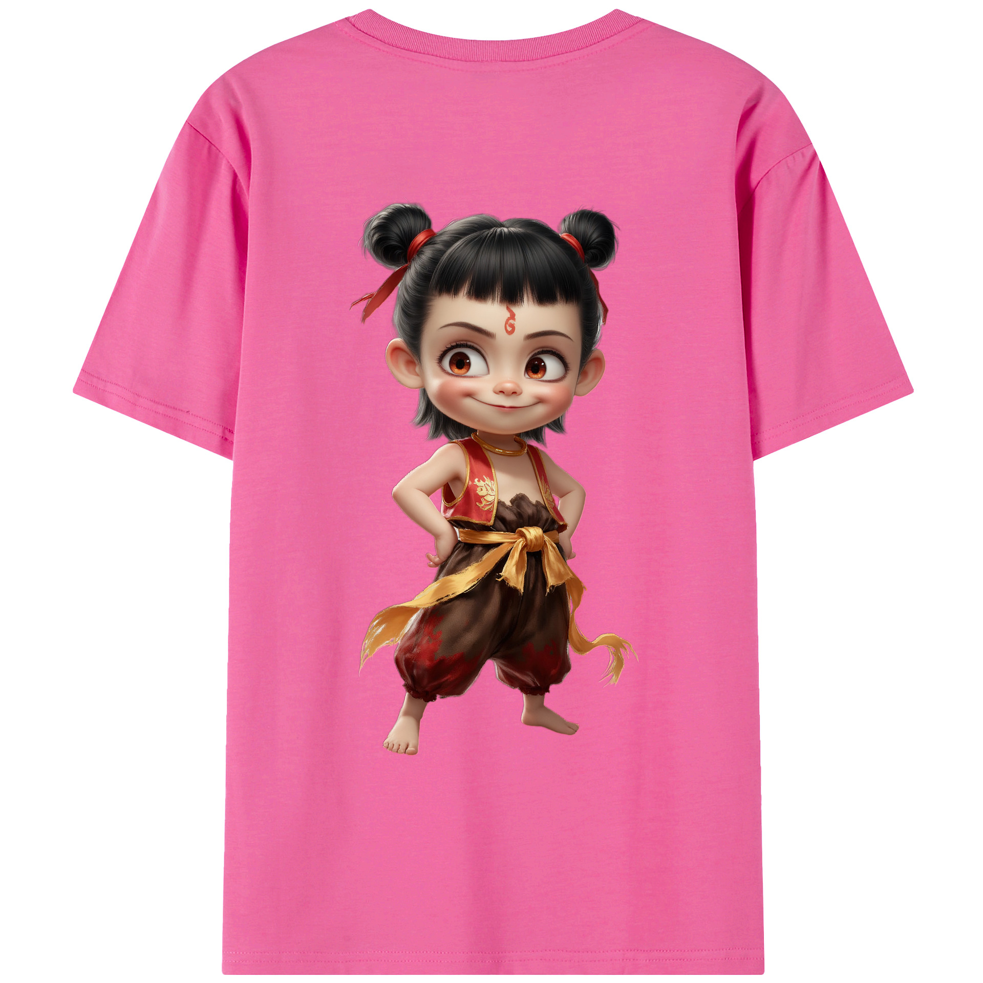 （画像用） Ne Zha 2 ナタ 魔童の大暴れ レディース半袖Tシャツ(バックプリント)